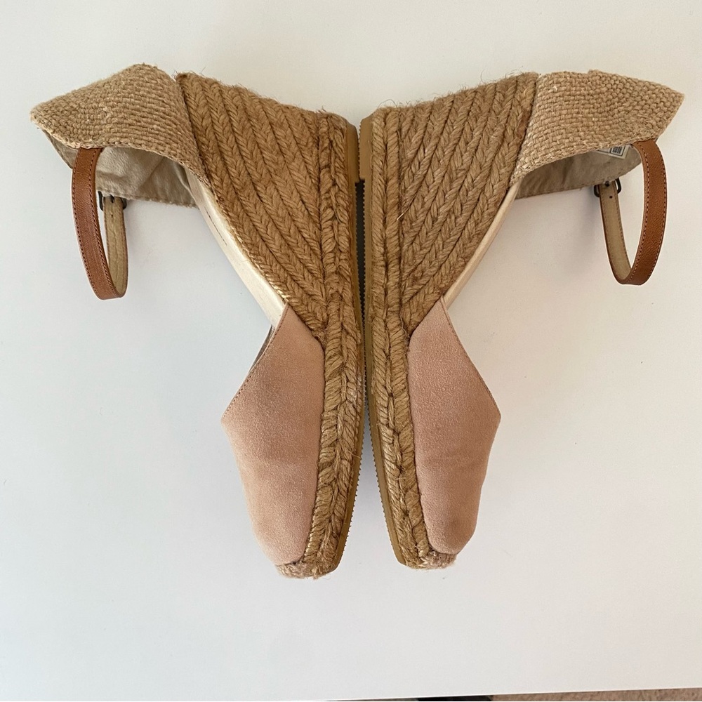 Kurt Geiger Wedge Heel Ankle Strap Dusty Pink Suede Espadrilles Size 38/7.5 GUC - Picture 7 of 13